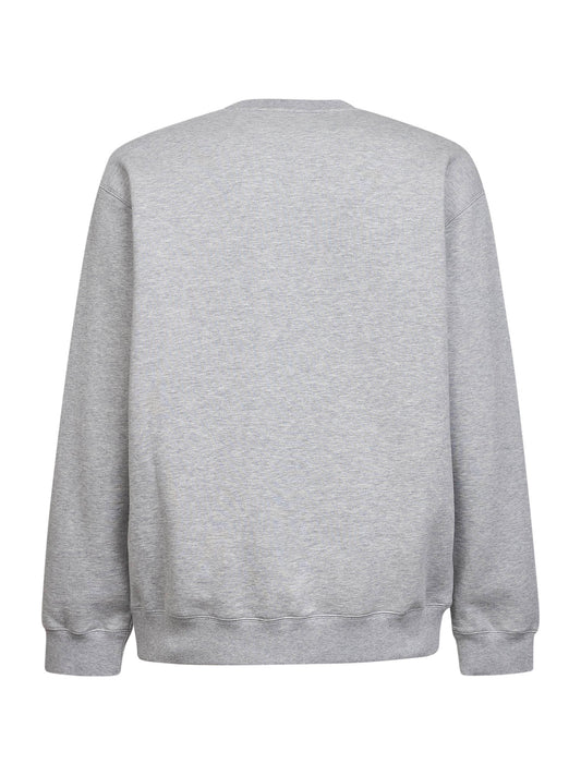 Melange grey cotton printed sweatshirt