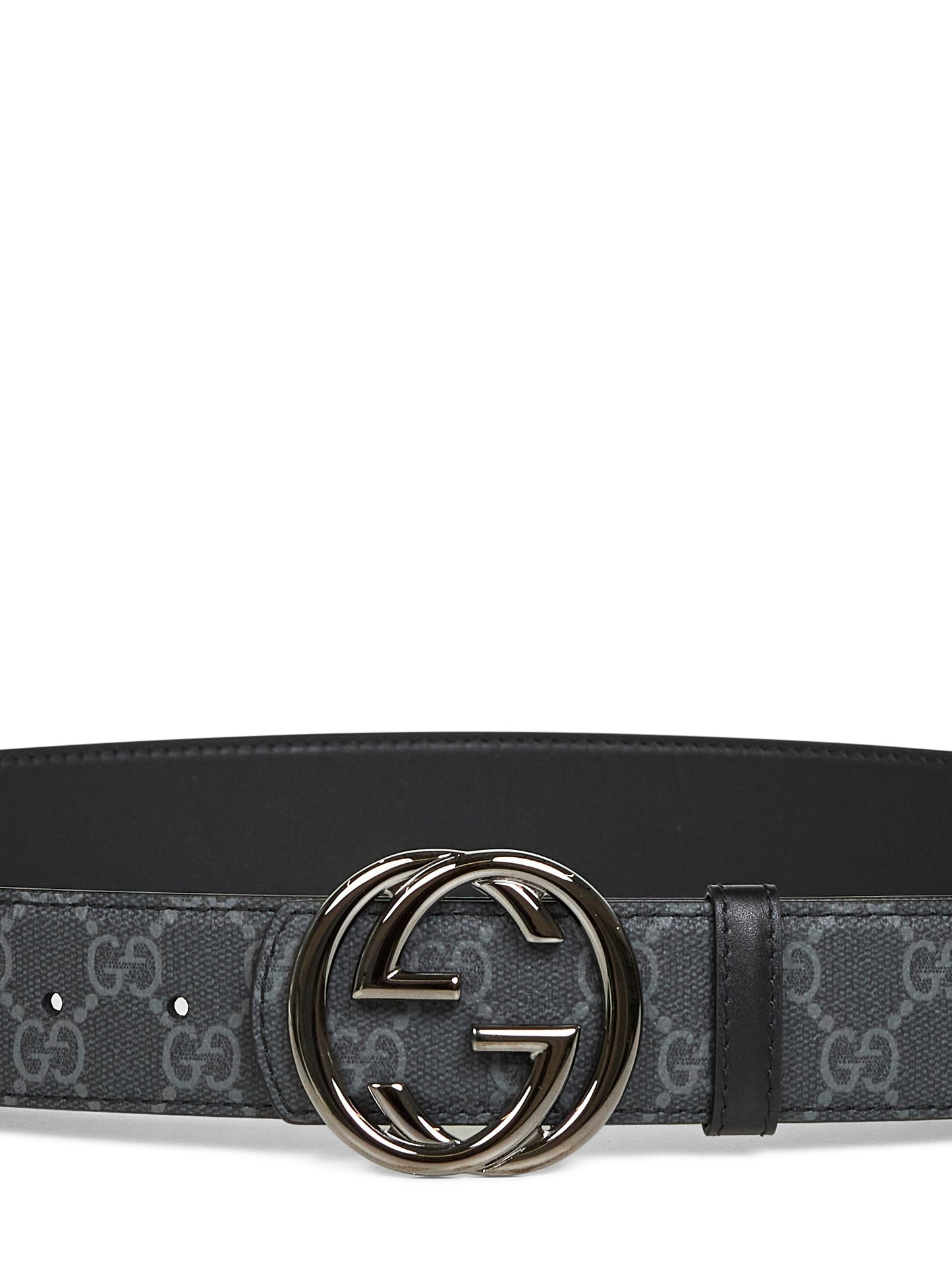 Cintura reversibile nera con fibbia Incrocio GG