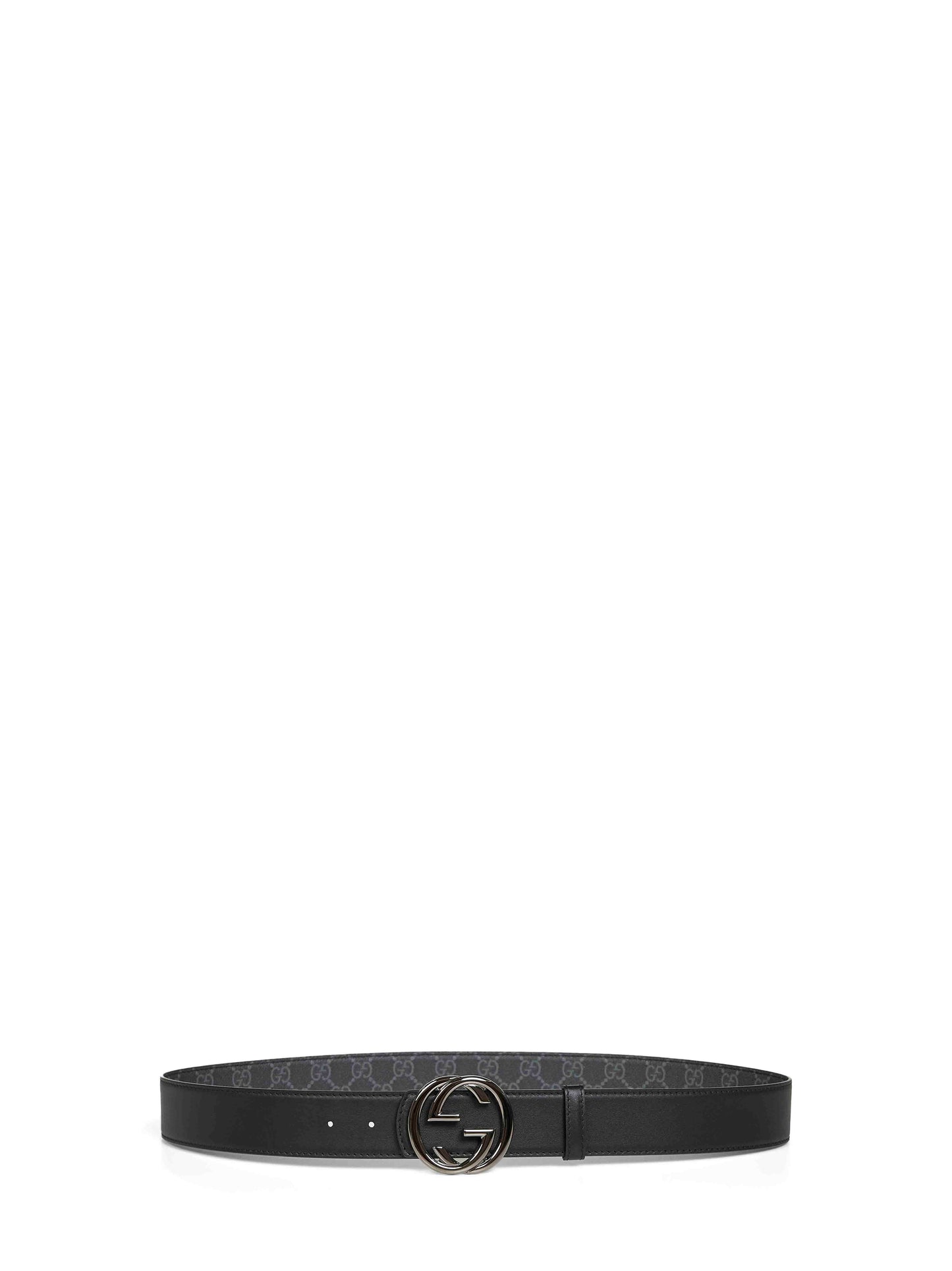 Cintura reversibile nera con fibbia Incrocio GG
