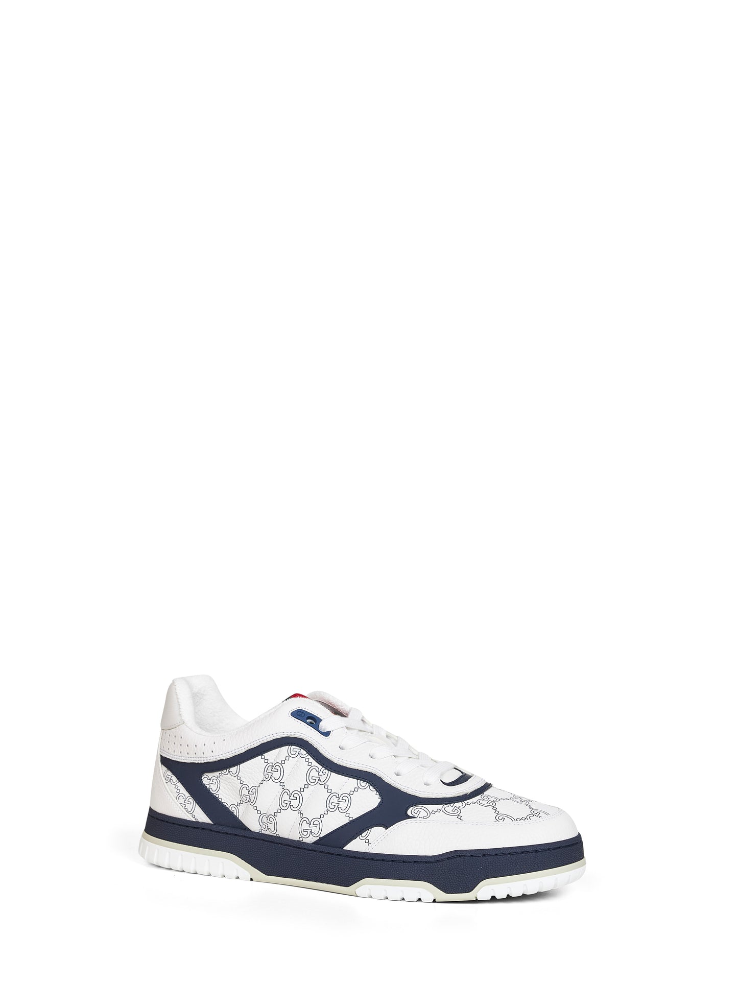 Sneakers Gucci Re-Web in pelle GG bianca e blu