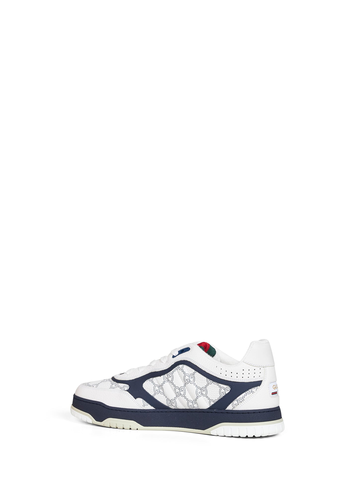 Sneakers Gucci Re-Web in pelle GG bianca e blu