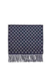 Dark blue and light grey GG wool and cashmere scarf
