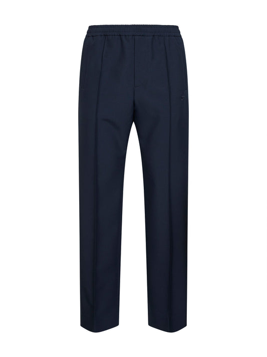 Dark blue technical panama sportswear trousers