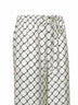 Pantaloni con coulisse in twill di seta stampato bianco