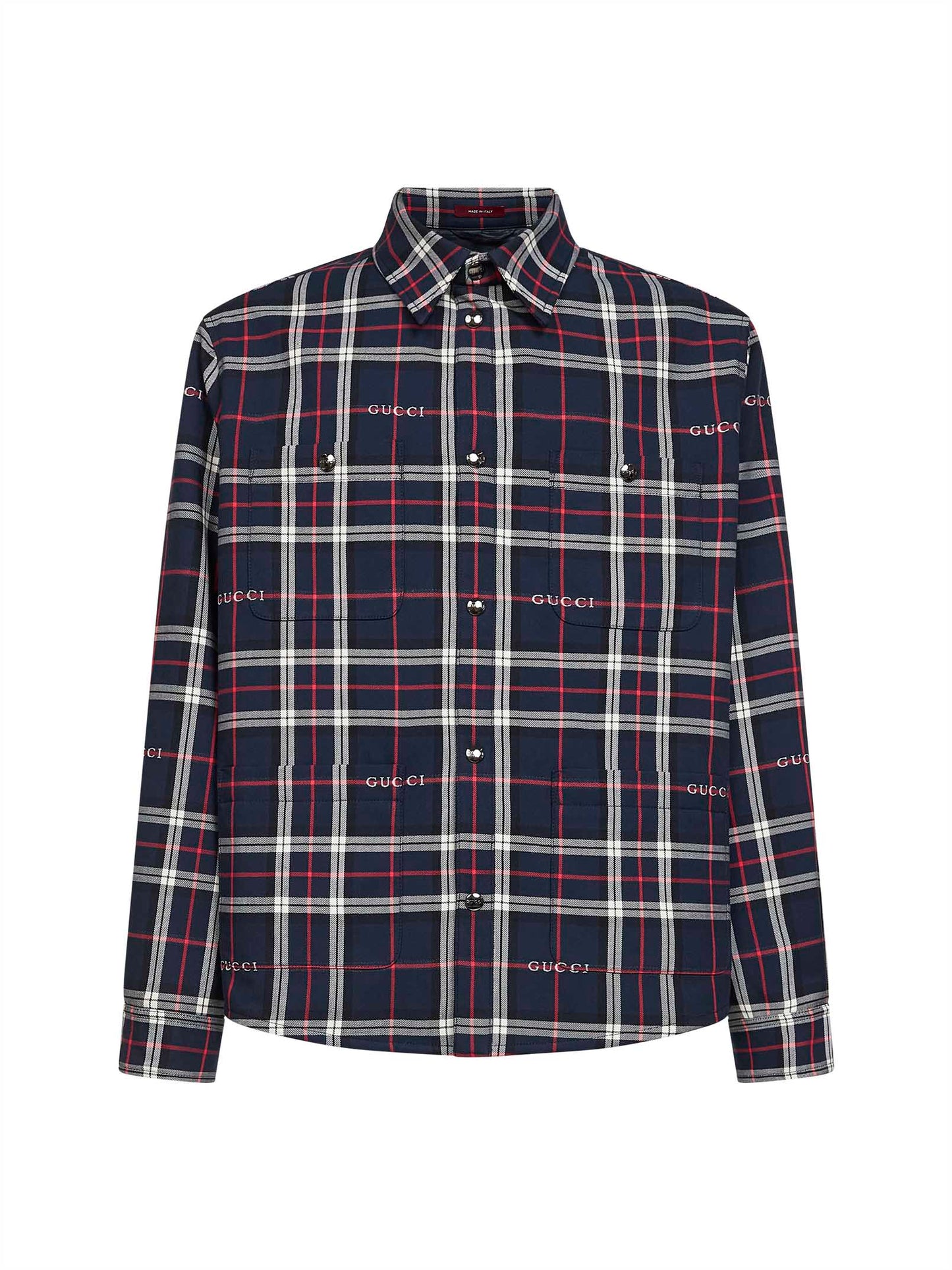 Camicia imbottita in tartan cotone jacquard Gucci