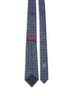 Cravatta in seta jacquard con Morsetto blu navy