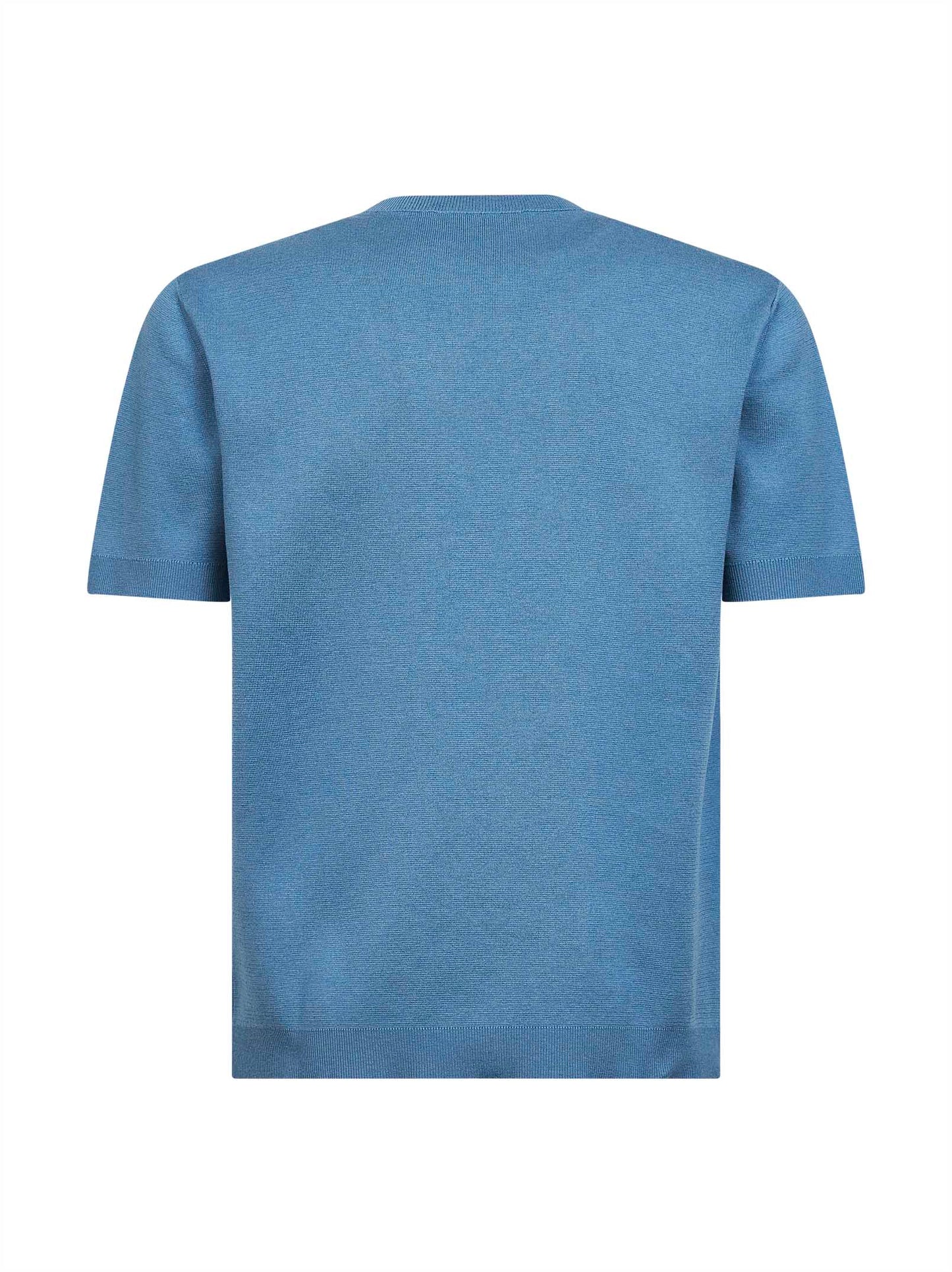 Maglia in cotone azzurro con ricamo