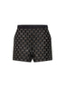 Shorts in tweed lamé nero con cristalli GG