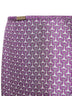 Gonna midi in twill di seta stampato viola