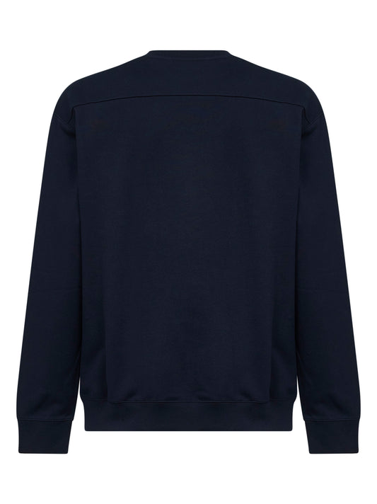 Dark blue cotton jersey embroidered sweatshirt