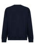 Dark blue cotton jersey embroidered sweatshirt