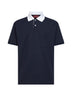 Polo in piquet di cotone stretch blu