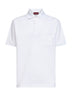 White cotton pique embroidered polo shirt