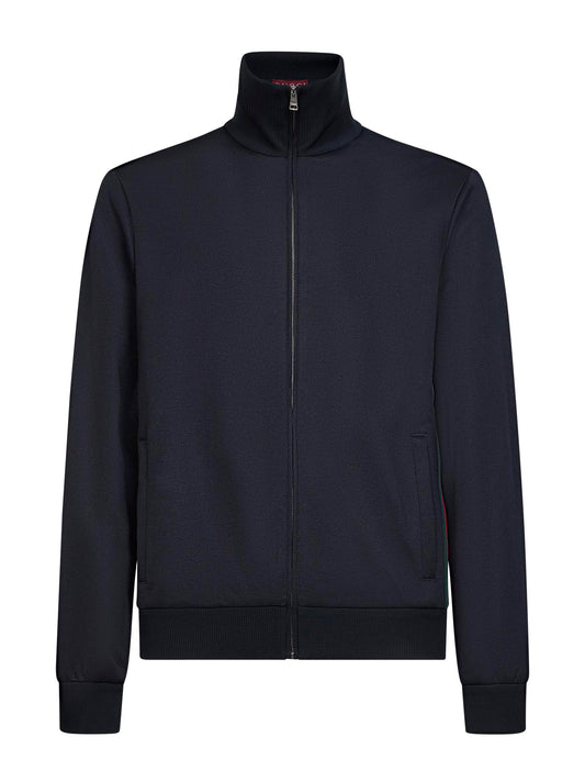 Dark blue technical jersey jacket with Web