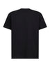 Black cotton jersey printed T-shirt
