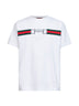 White cotton jersey embroidered T-shirt