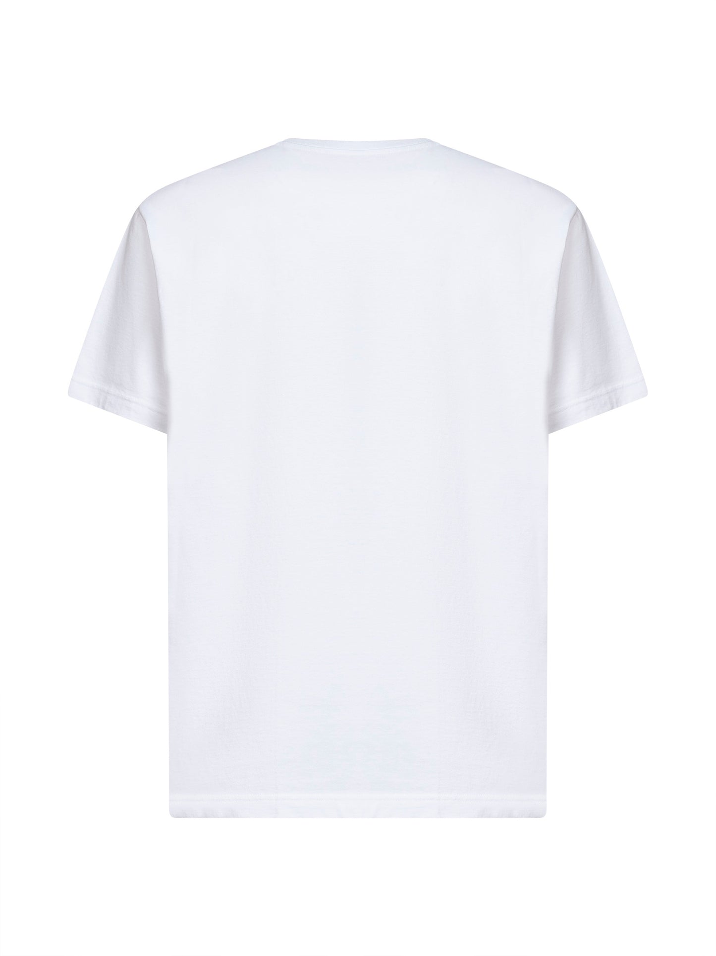 White cotton jersey embroidered T-shirt
