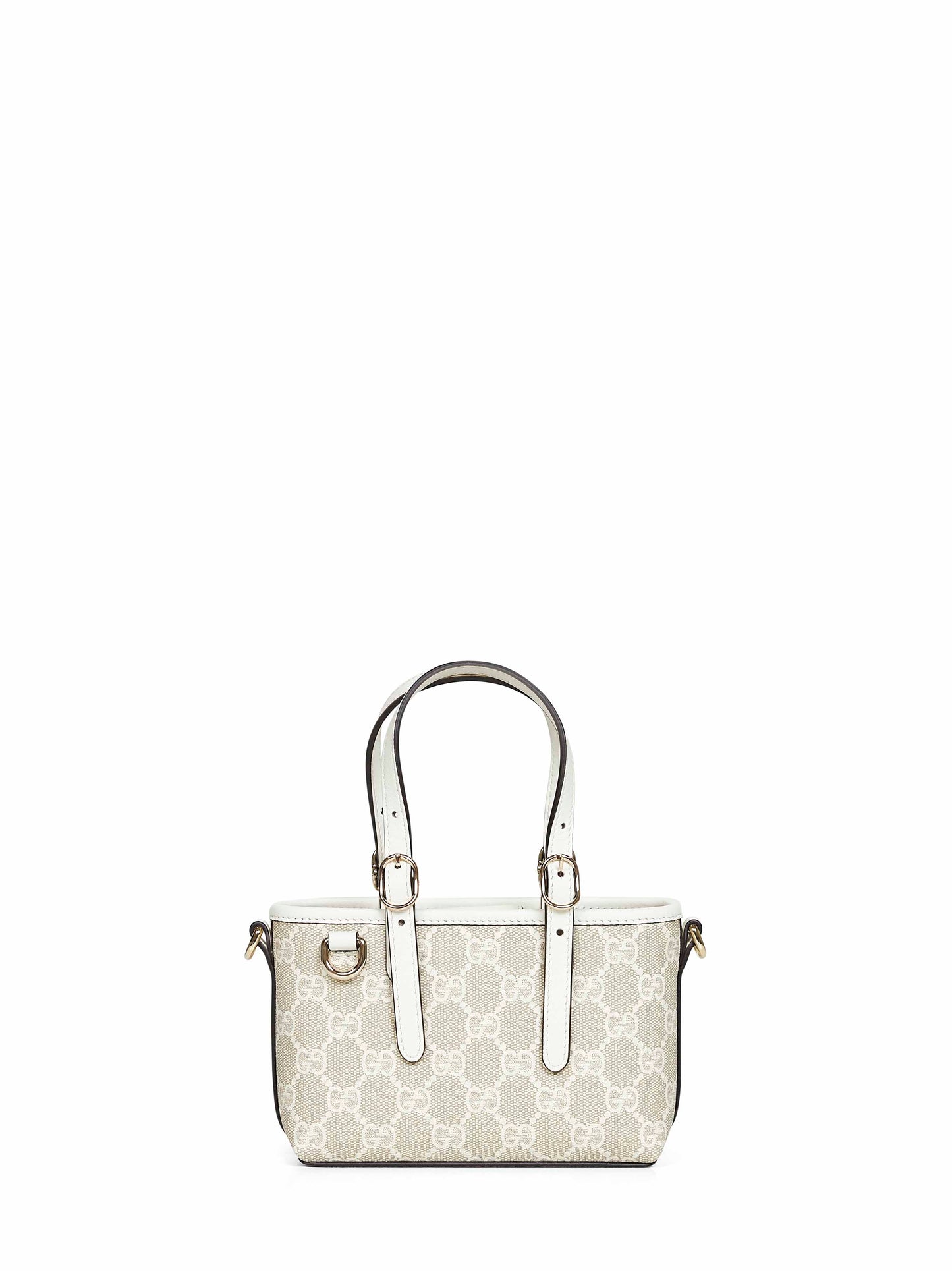 Beige and white GG Emblem mini handbag