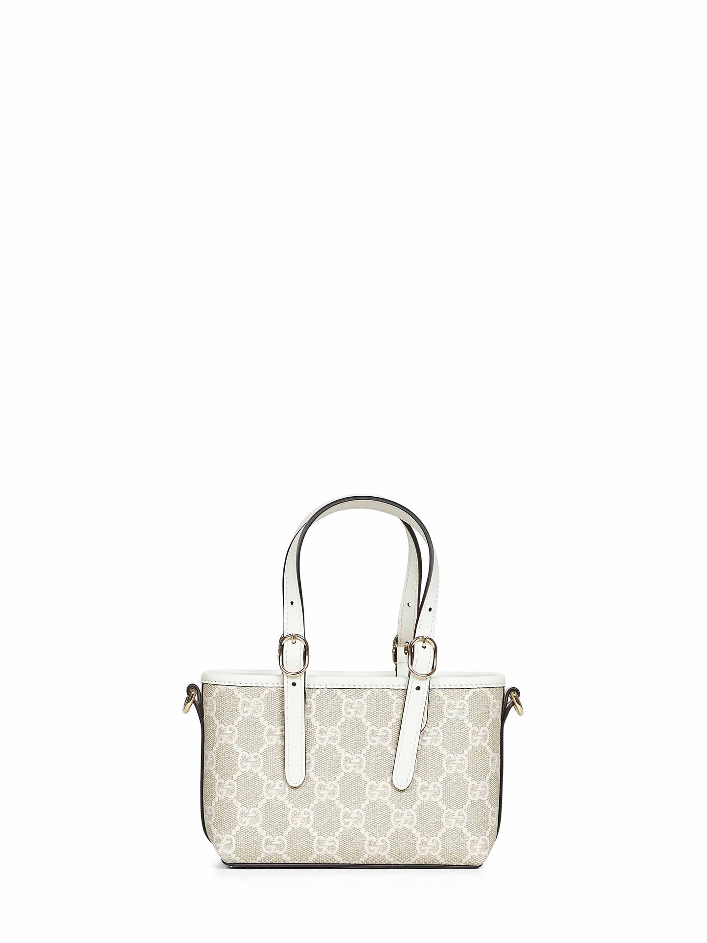 Beige and white GG Emblem mini handbag