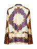 Brown printed silk twill shirt