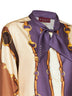 Brown printed silk twill shirt