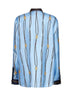 Camicia in twill di seta stampato celeste