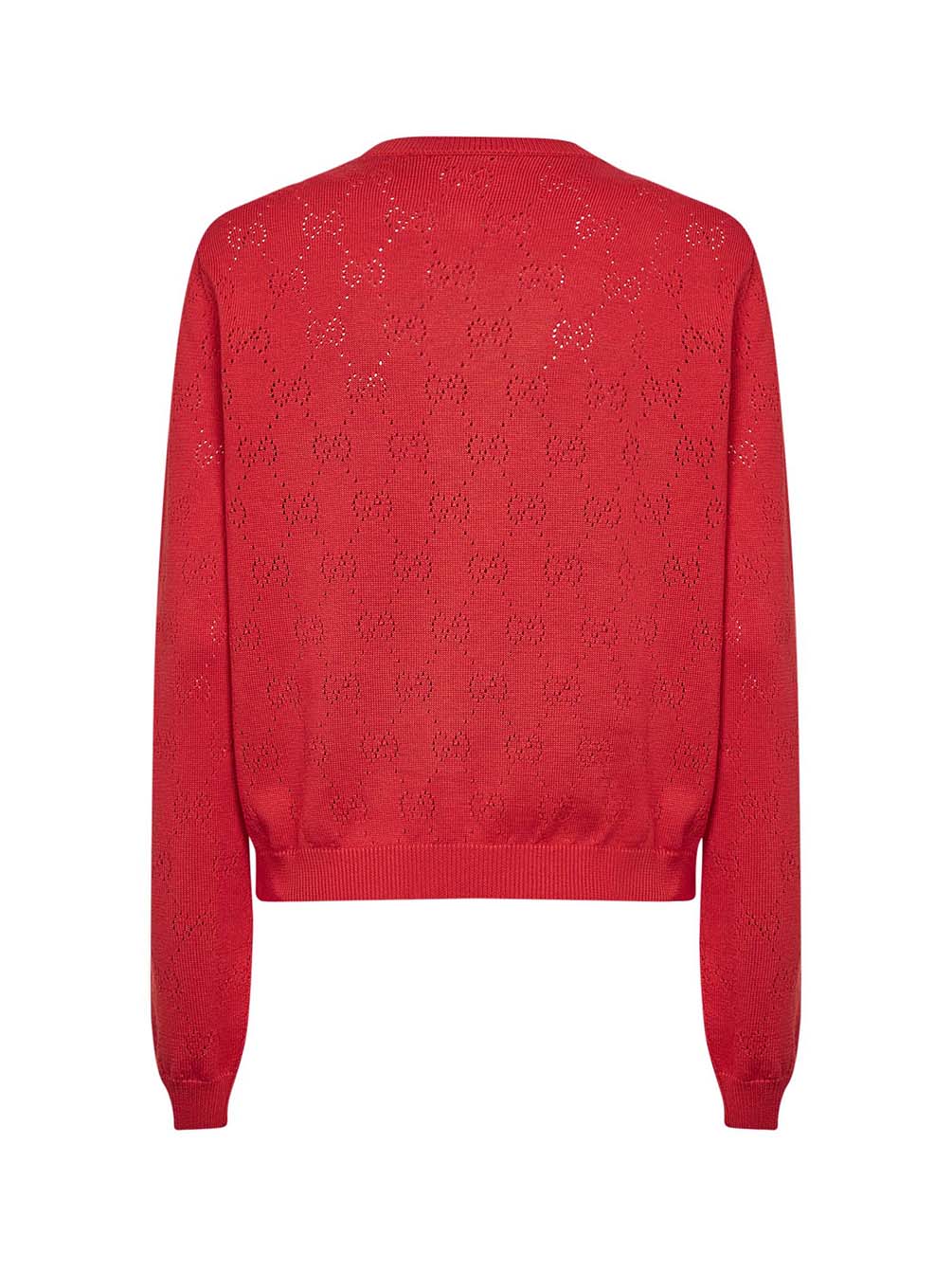 Coral rose GG cotton knit cardigan