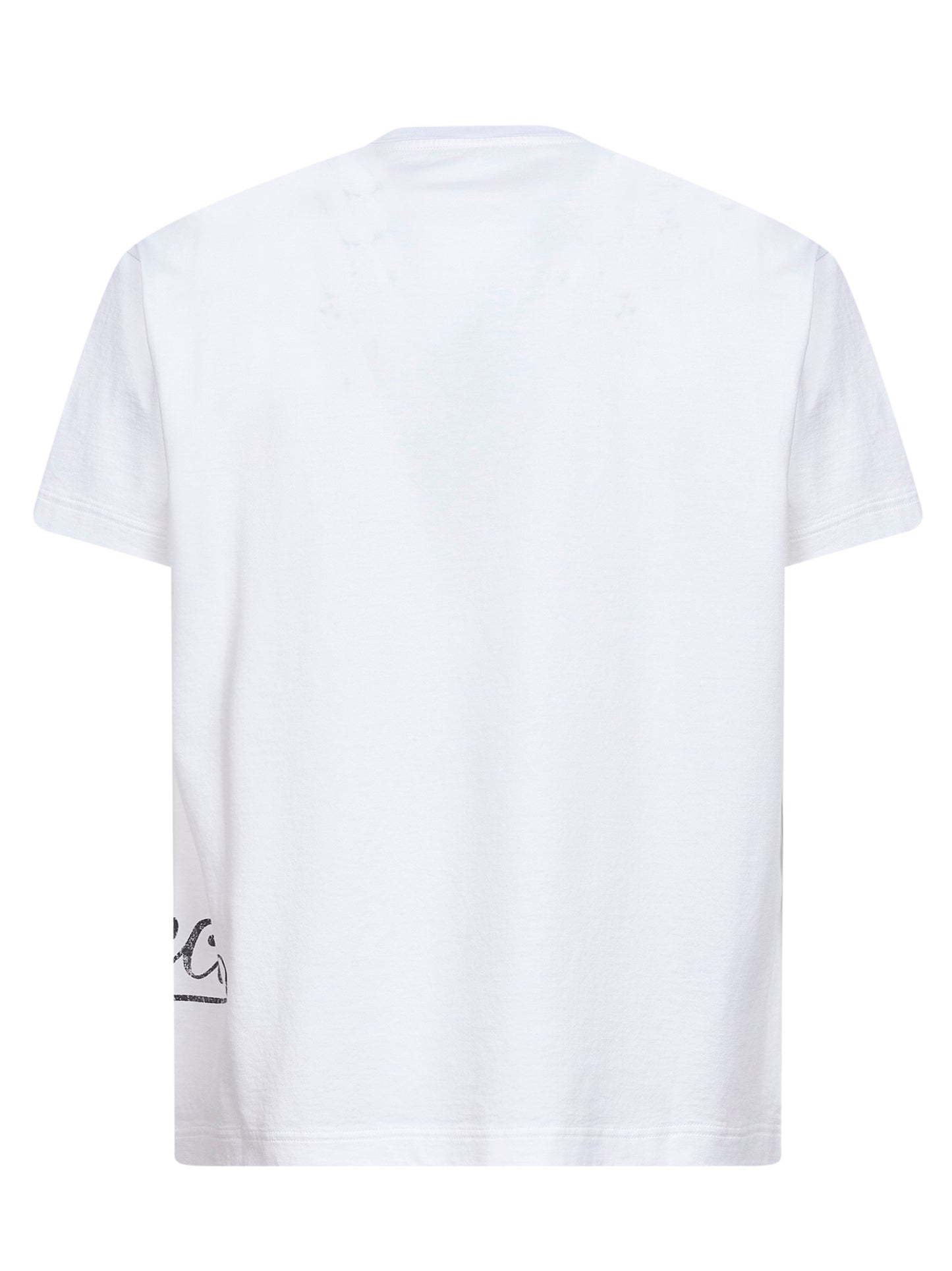 T-shirt in jersey di cotone bianco con stampa logo
