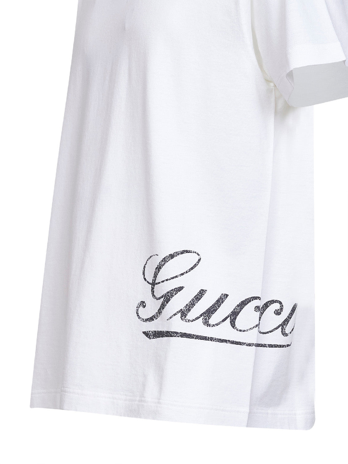 T-shirt in jersey di cotone bianco con stampa logo