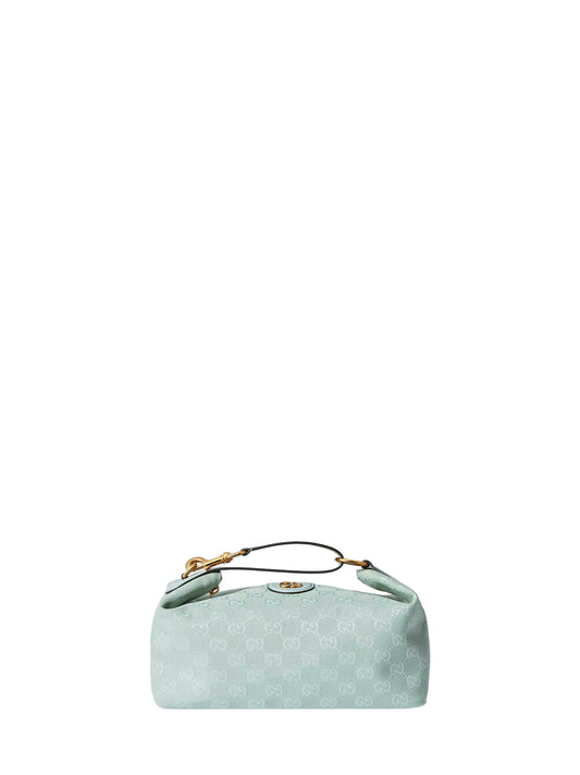Icy blue Gucci Vanity medium top handle bag