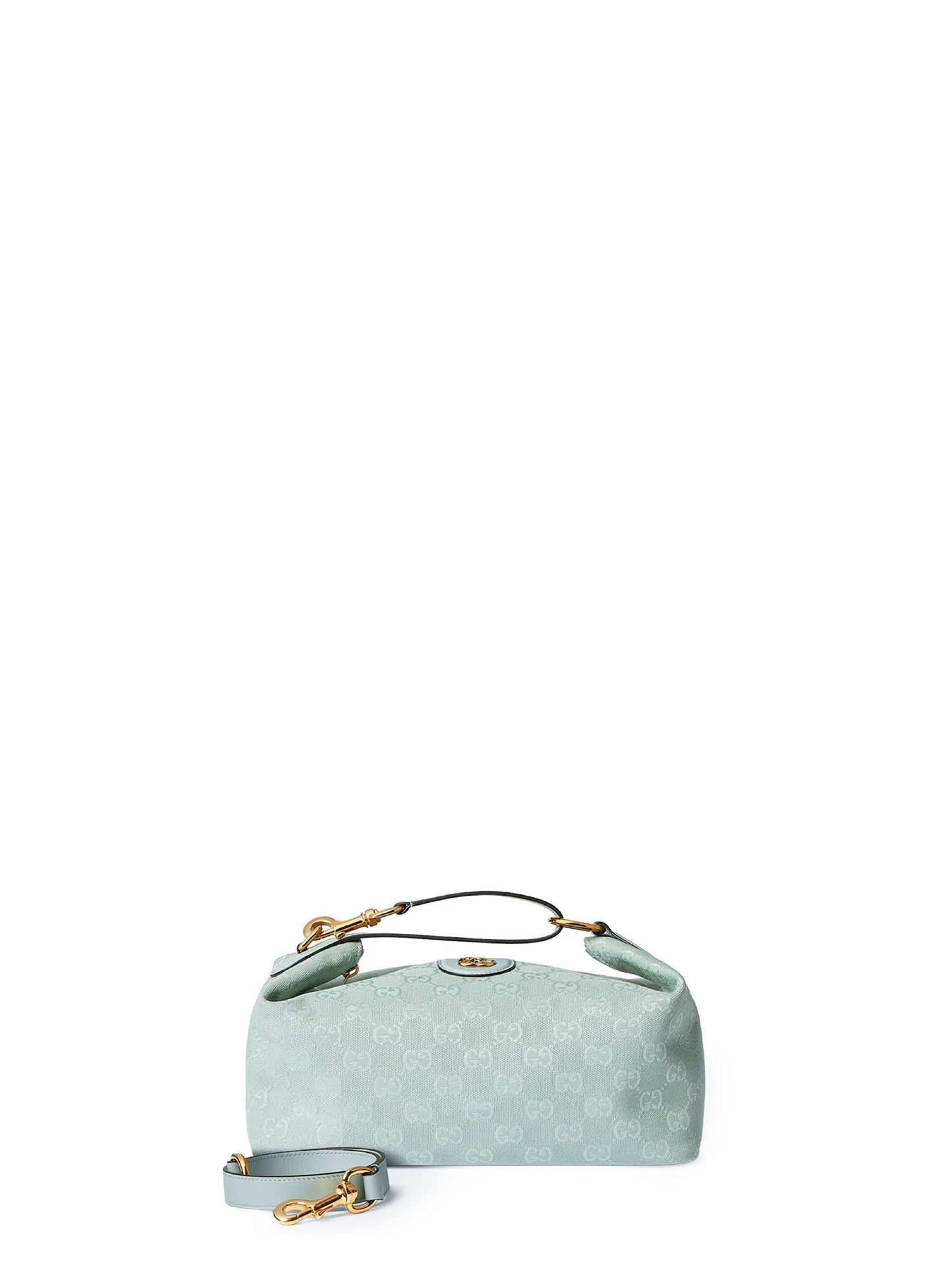 Icy blue Gucci Vanity medium top handle bag