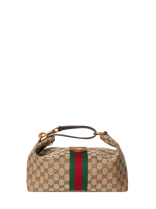 Borsa a mano Gucci Vanity media beige e marrone