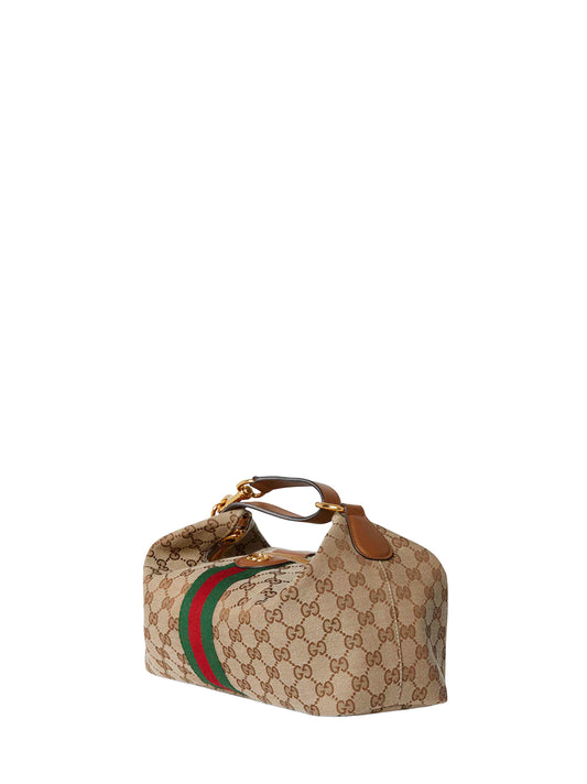 Borsa a mano Gucci Vanity media beige e marrone