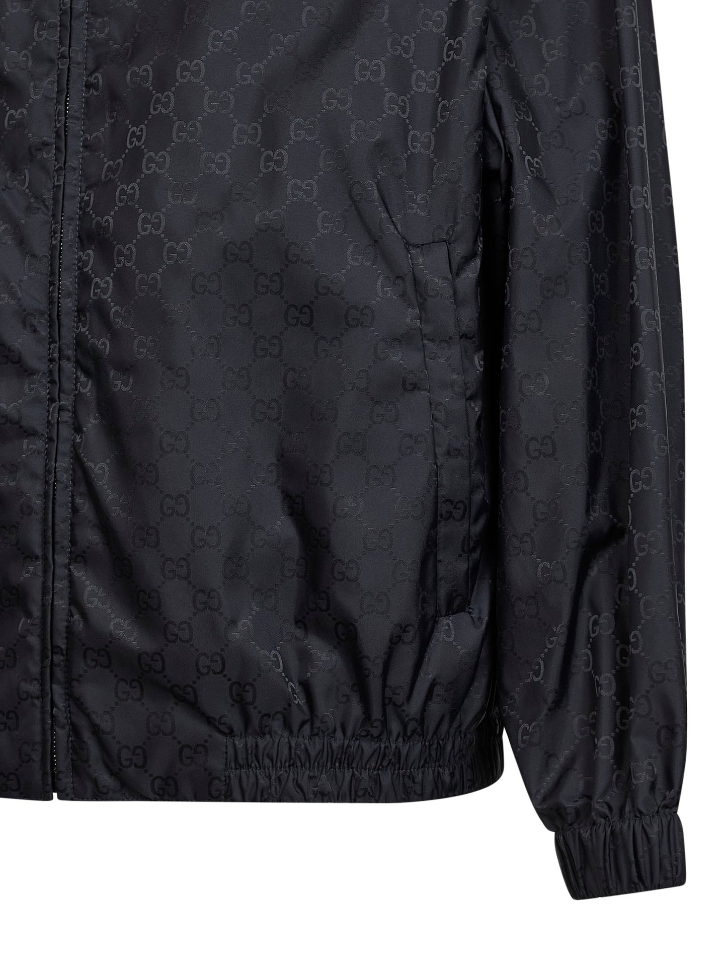 Giacca con cappuccio in nylon GG  blu scuro