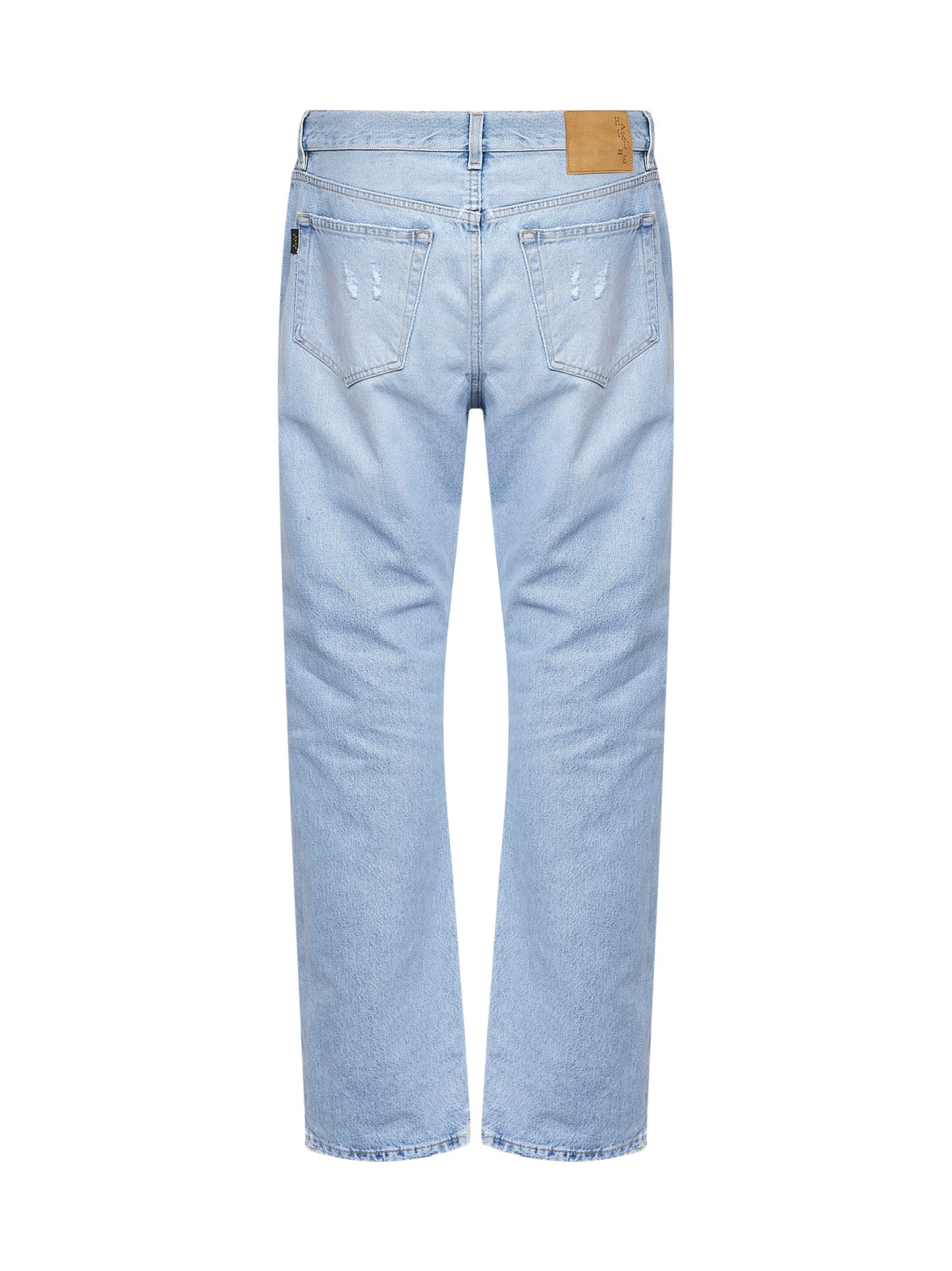 Jeans dritti Blake in denim di cotone azzurro