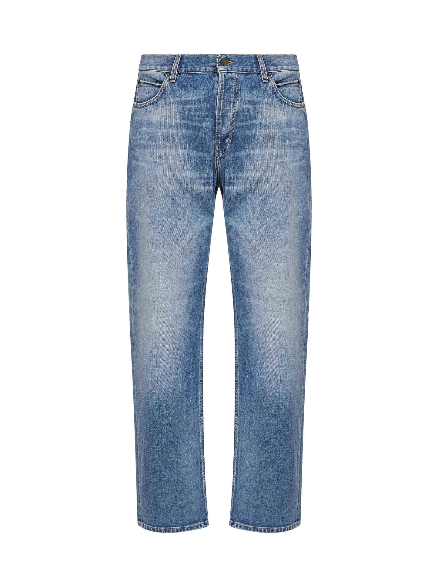 Jeans dritti Blake in denim di cotone blu