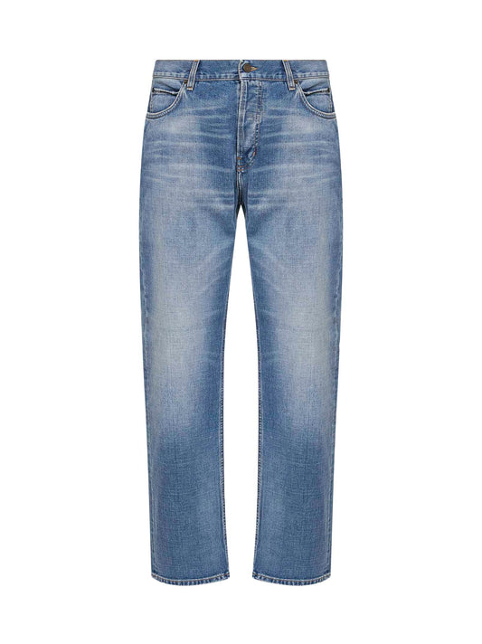 Jeans dritti Blake in denim di cotone blu