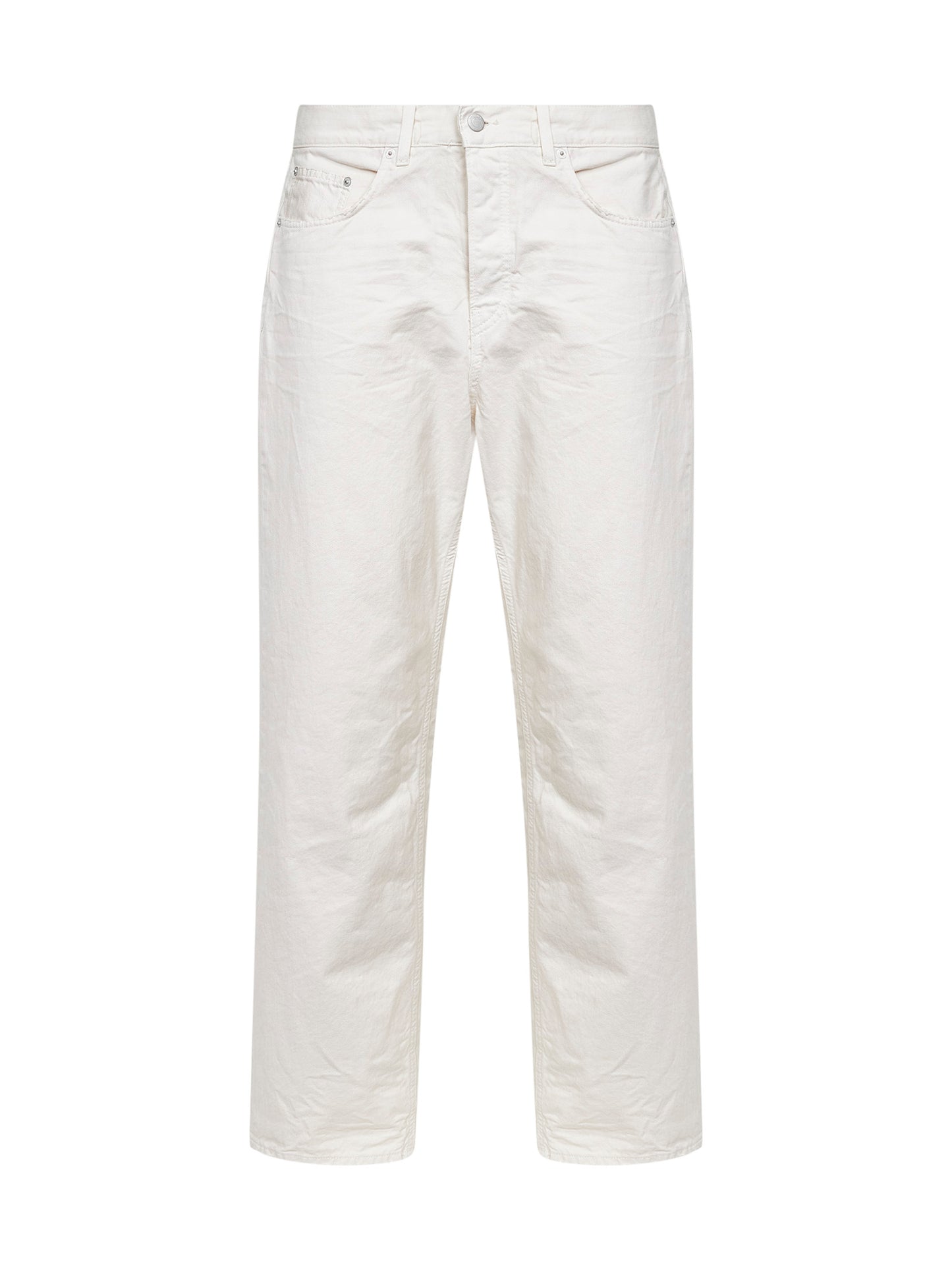 Jeans dritti Logan in denim di cotone avorio