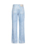 Jeans leggermente svasati Korea in denim di cotone blu