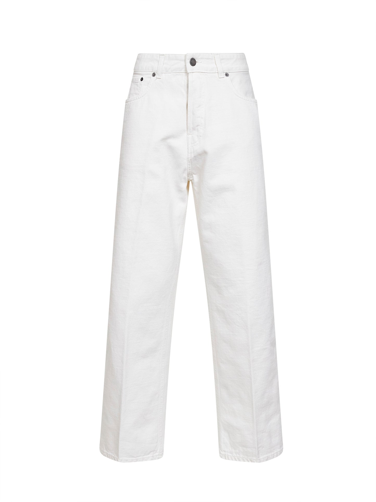 Jeans crop Betty in denim di cotone bianco sporco