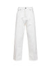 Jeans crop Betty in denim di cotone bianco sporco