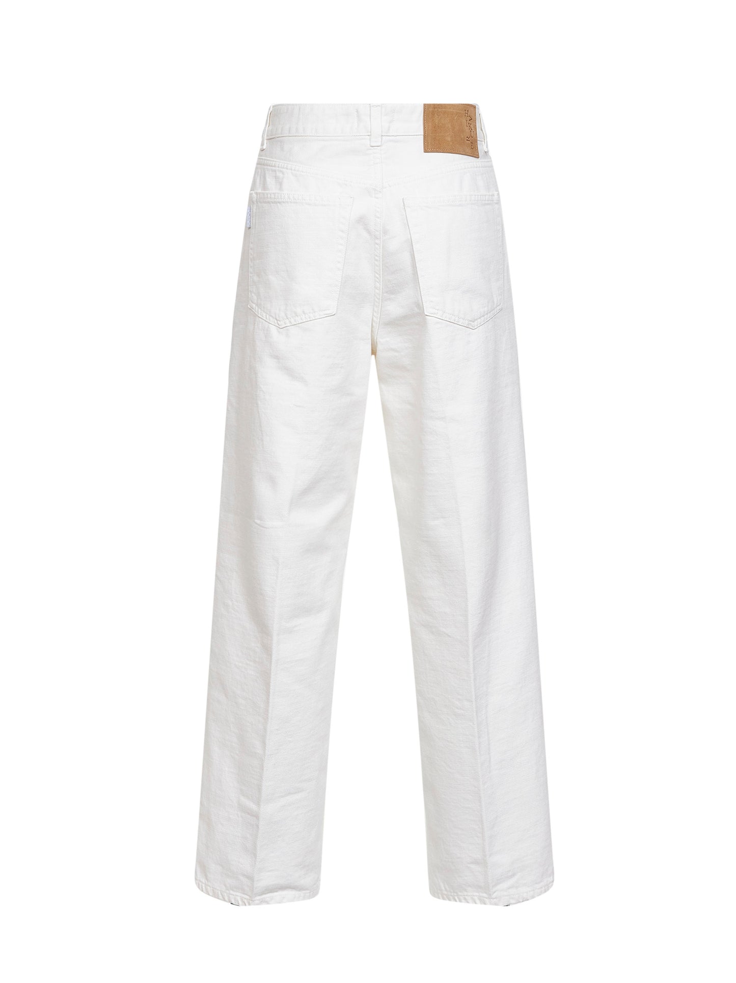 Jeans crop Betty in denim di cotone bianco sporco