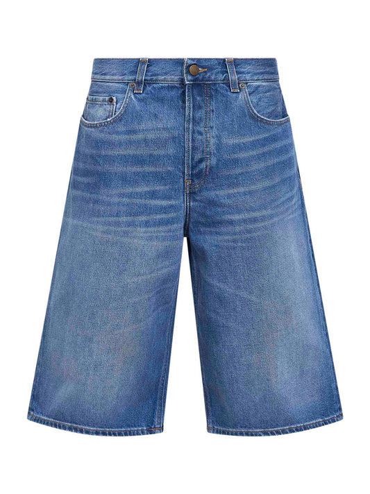 Blue cotton denim New Becky Bermuda shorts