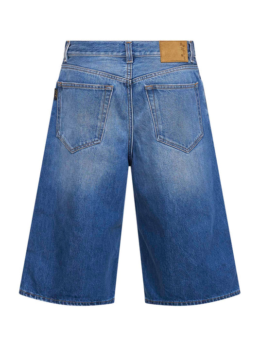 Blue cotton denim New Becky Bermuda shorts