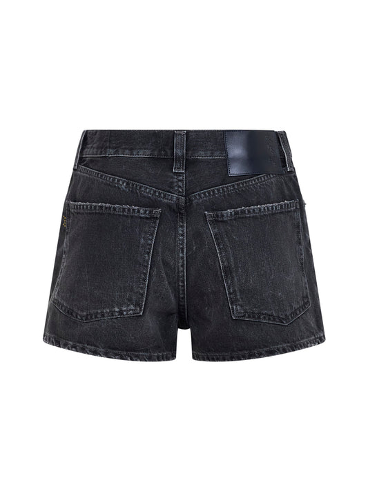 Shorts Brit in denim di cotone nero