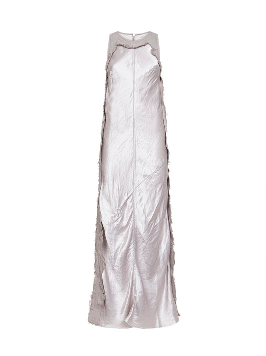 Ice grey cotton satin bull Toto long dress