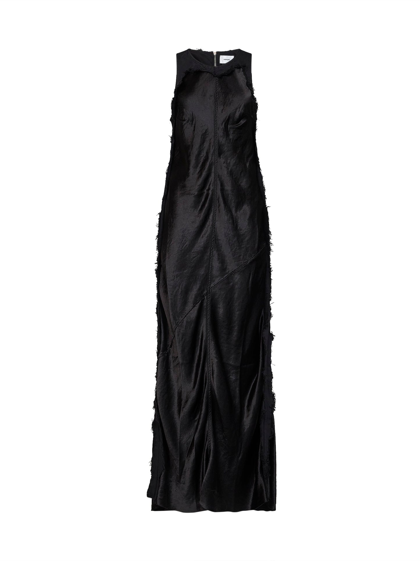 Carbon black cotton satin bull Toto long dress