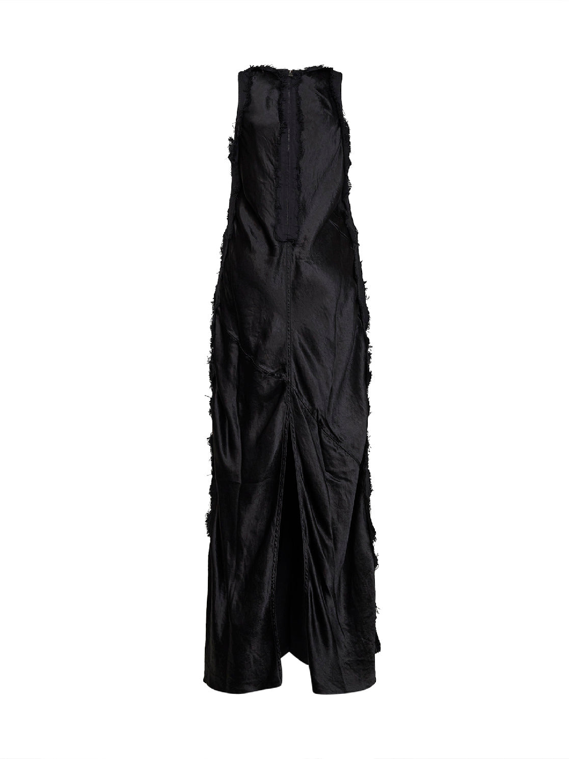 Carbon black cotton satin bull Toto long dress
