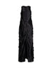 Carbon black cotton satin bull Toto long dress