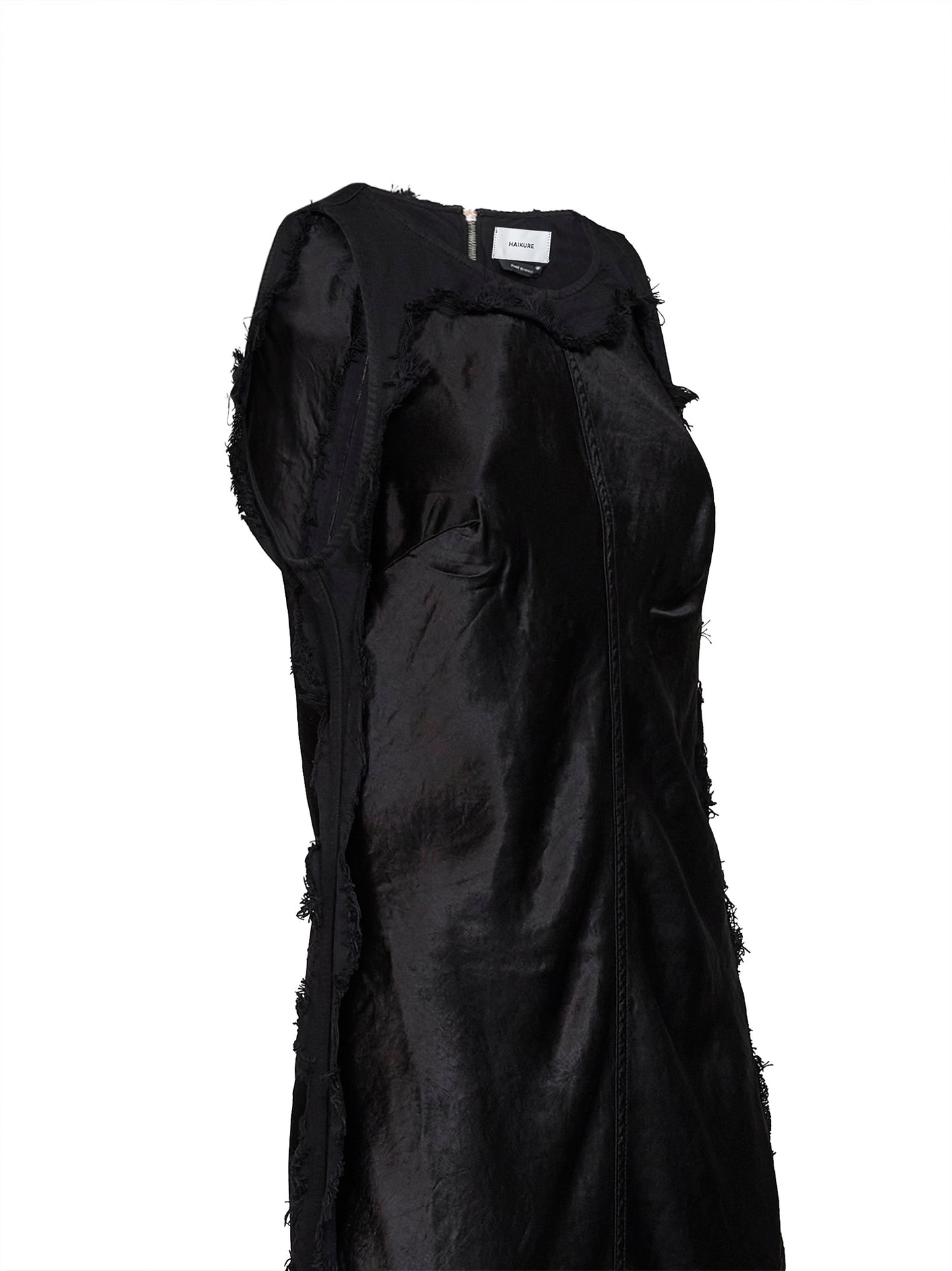 Carbon black cotton satin bull Toto long dress